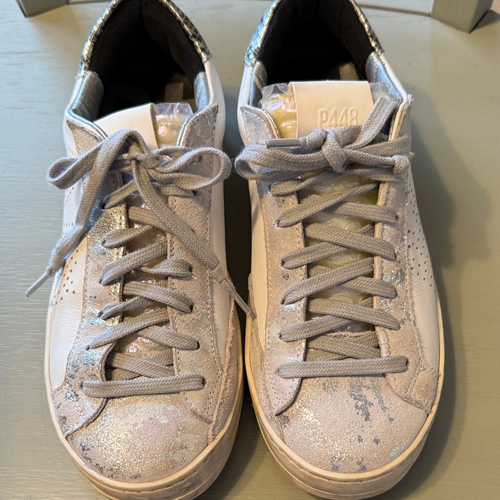 P448 White and Metallic Sneakers